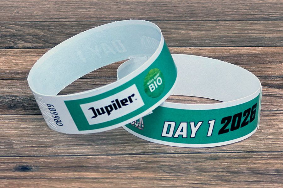 papieren posbandjes met full color print met logo van Jupiler